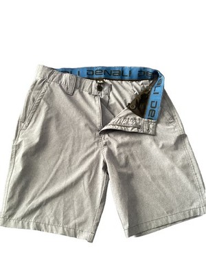 Denali Men's Gray Chino Shorts Lightweight Polyester Spandex Sz 32 