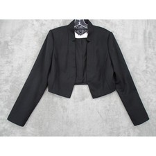 White House Black Market Jacket 10 Bolero Cropped Career Minimalist Lined Black