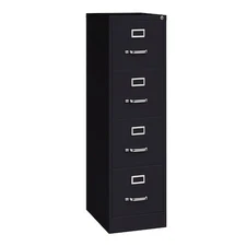 Hirsh 17892 15" W 4 Drawer Vertical File Cabinet, Black,  Letter