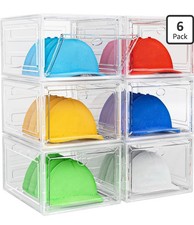 Hat Organizer Box, 6 Boxes for 40 Pack Hats, Upgrade Harder Solid Plastic Hat