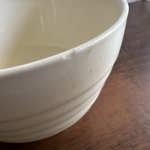 Vtg Ironstone USA Cream Ribbed Small Mixing Bowl Cereal French Country Farmhouse - Picture 4 of 7