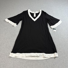 Lauren Ralph Lauren Dress Women Small Black Tunic Pocket Sheer Whimsy Goth Y2K