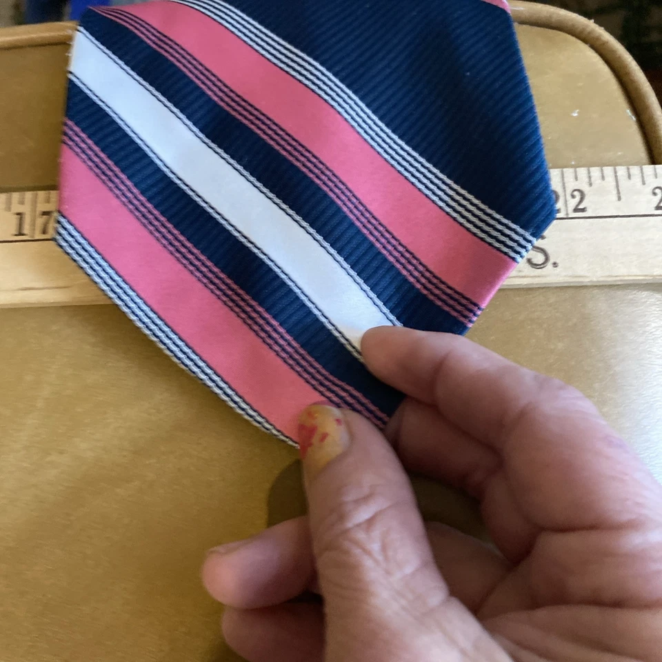 Corbata Sears Vintage Poliéster Rosa/Azul Marino Negrita Disco60’s 70’s Rockabilly Cool Foto 4 de 4