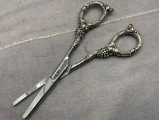 Antique Sterling Silver Handle Embroidery Sewing Scissors Ornate 6&rdquo;