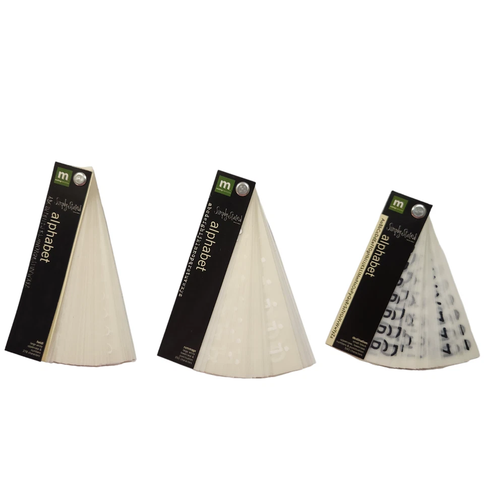 3 Making Memories Alfabeto Simplemente Declarado Frotar en Letras y Números Blanco y Negro Foto 2 de 3