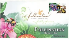 AO-4153-1, 2007, Pollination,  FDC,  Digital Color Postmark, Add-on Cachet, Wash
