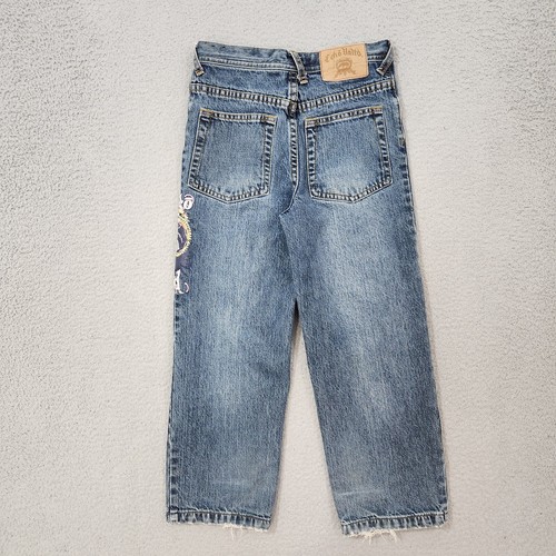 Vintage Ecko Unltd Jeans Kids Size 7 Blue Denim Faded Distressed Baggy Y2K - Picture 9 of 12