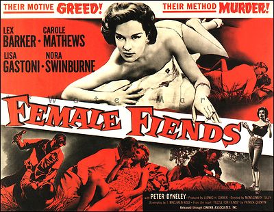 Female Fiends 1958 Cult B Movie Advertisement Vintage Poster Print
