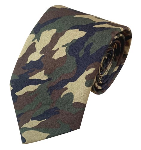 Men's Cotton Tie with Army Camoflage Camo Design - Picture 1 of 2