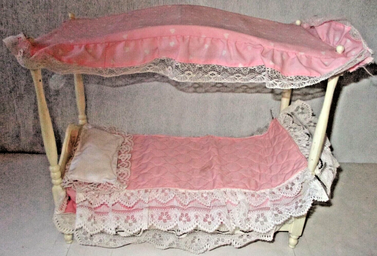 Barbie Bed Canopy Four Post Bed Dollhouse Furniture Toy eBay