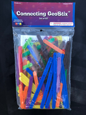 Learning Advantage GeoStix Basic Set - 82 Construction Sticks - 24 Activity C...