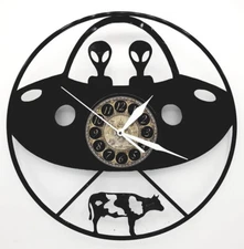 UFO UAP | Vinyl Record Clock | Unique Funny Aliens Wall Art Gift | FREE SHIPPING