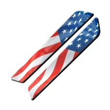 AMERICAN USA FLAG WAVING - Saddlebag Latch Inserts for Harley Touring 2014 up 🇺