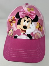 DISNEY Minnie Mouse Hat Cap Pink w/ Bow Butterflies Child Adjustable