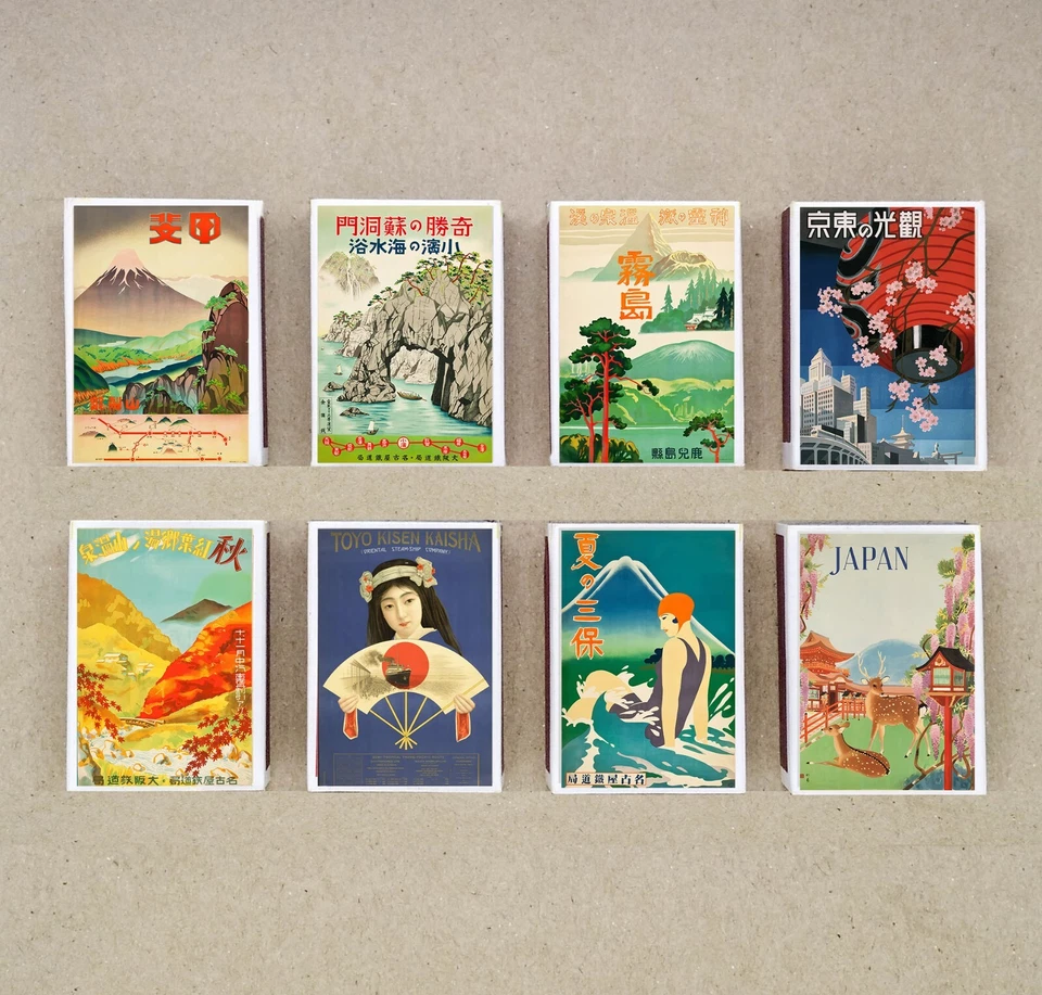 Lot de 8 boîtes d'allumettes Carte NOEL retro réimpression style ancien