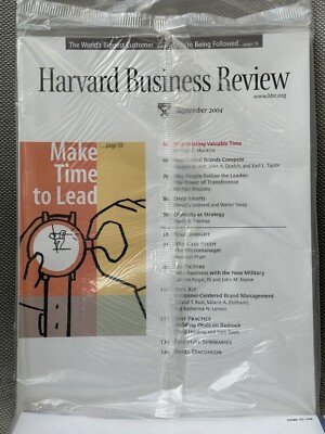 Harvard Business Review HBR Magazine September 2004. Make Time to Lead