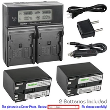 Kastar Battery LCD Dual Fast Charger for Canon BP-911 BP-915 Canon BP-930 BP-935