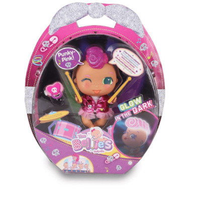 The Bellies Punky Pink Famosa Muñeca Interactiva Sonidos Glow Pelo Rosa 18cm NEW