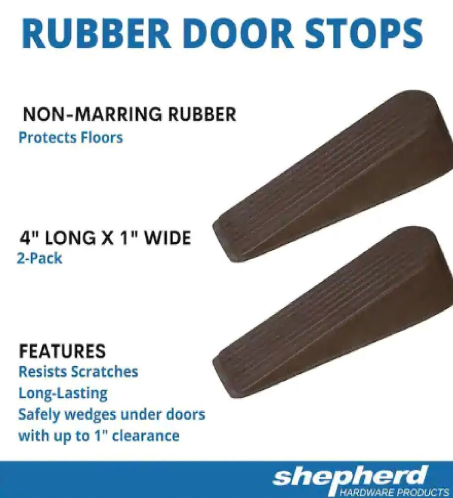 Brown Rubber Door Stops (2 per Pack)