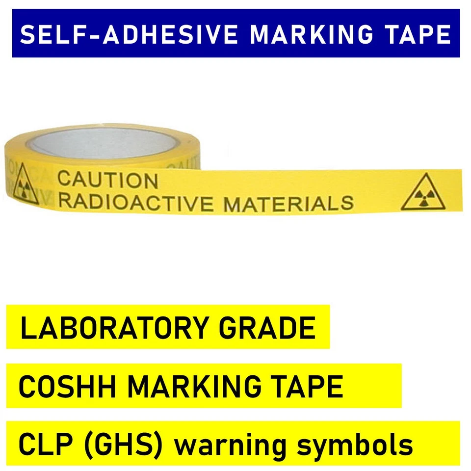 TWININATE RADIOACTIVE MATERIALS self-adhesive marking tape - hazard labelling - COSHH tape