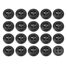 50Pcs Wooden Buttons 9mm 4 Hole Round Wood Sewing Button Craft, Black