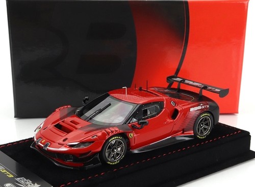 BBR 1/43 FERRARI - 296 GT3 EVO 3.9L TURBO V8 N 0 RACING 2022 - ROSSO MAGMA RED