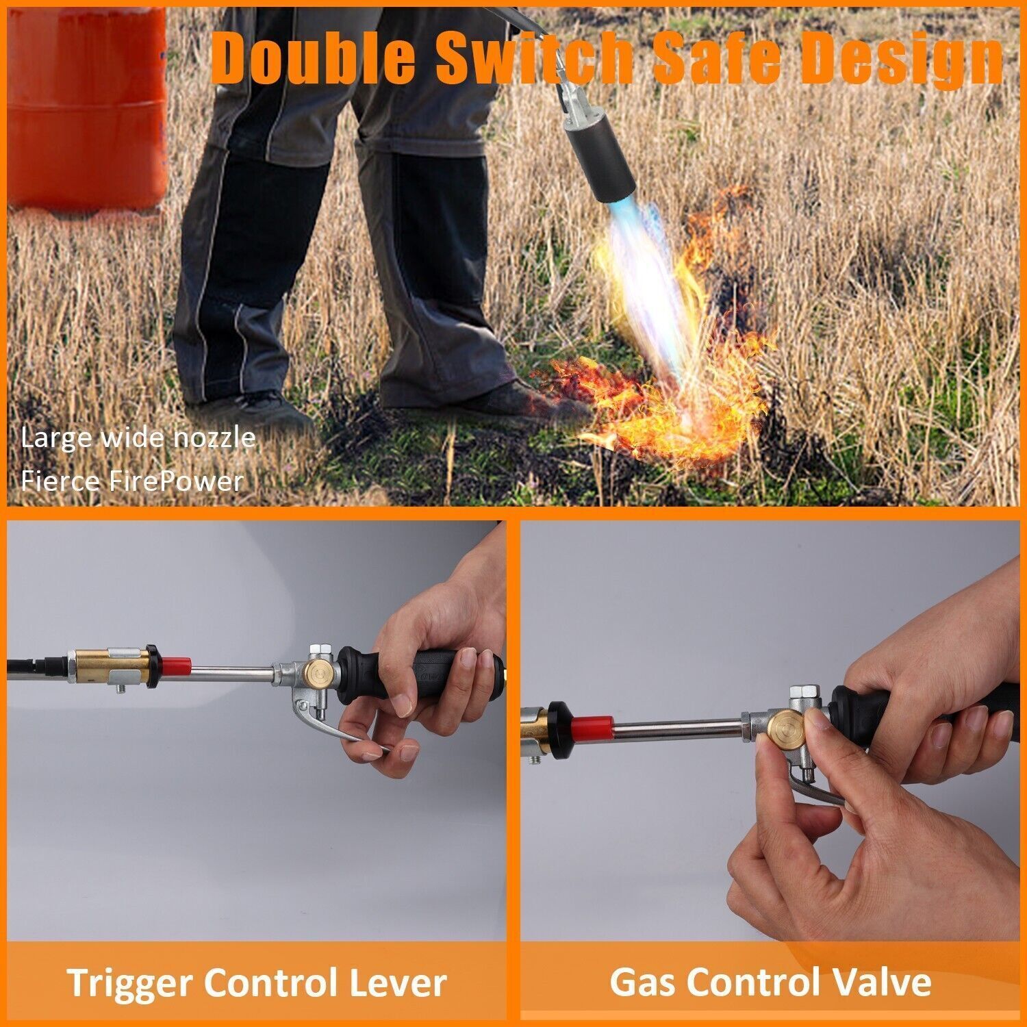 Propane Torch Weed Burner Ice Snow Melter Dragon Wand Igniter Roofing