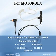 FBI Style PTT Acoustic Tube Earpiece for Motorola PMLN7157A SL3500 SL7550e SL300