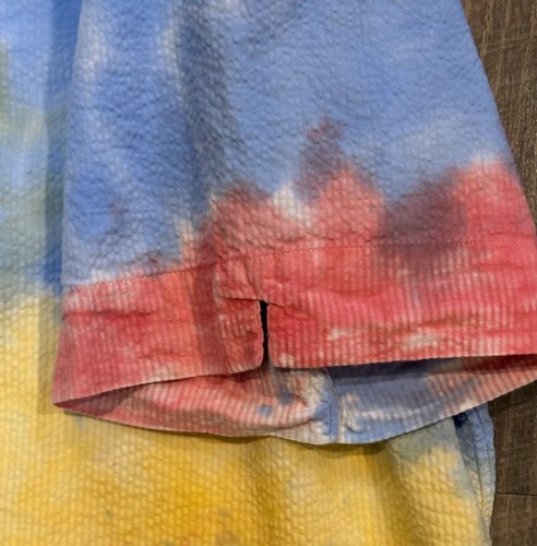 Polo Ralph Lauren Classic Fit Tie-Dye Seersucker Shirt Heritage Beach Large - Picture 4 of 7