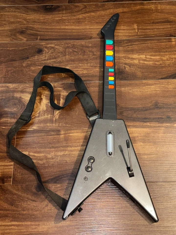 PS2 Guitar Hero SHREDMASTER CARBON-FIBER Wireless DGPN-532 no Cables UNTESTED - Image 2 of 4