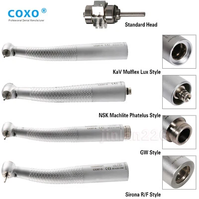 COXO Dentaire Fiber Optic LED Turbine Handpiece fit KAV/NSK/Sirona Coupling 6H