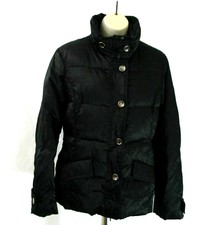 Black Down Puffer Jacket Breathes Sz 8 Winter Casual Coat Full Zip Geox Respira