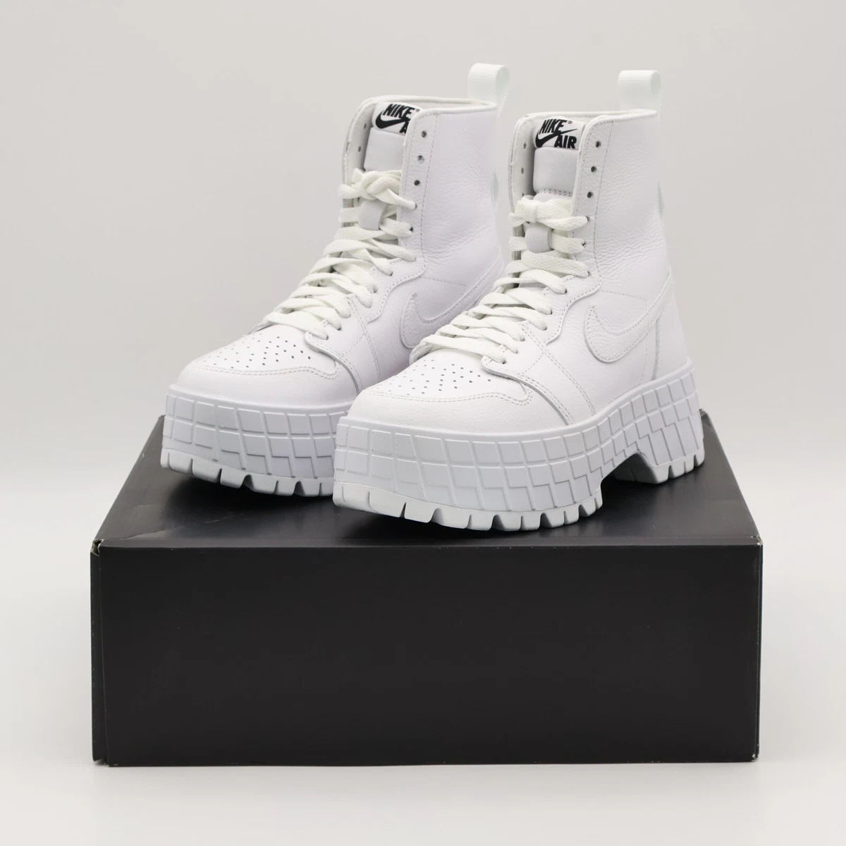 Jordan 1 Brooklyn High Triple White W for sale | eBay