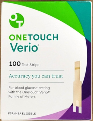 OneTouch Verio Test Strips (Box of 100) Expiration Date: 01-31-2026
