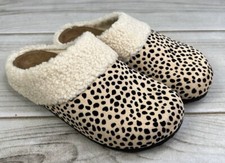 New Outwoods Women's Cheetah Print Slides Slippers Beige Black Bork Mule