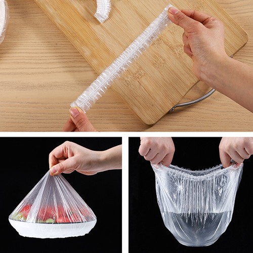 100PCS Disposable Food Cover Plastic Wrap Elastic Kitchen Lids Bowls Storage + - Picture 6 of 12