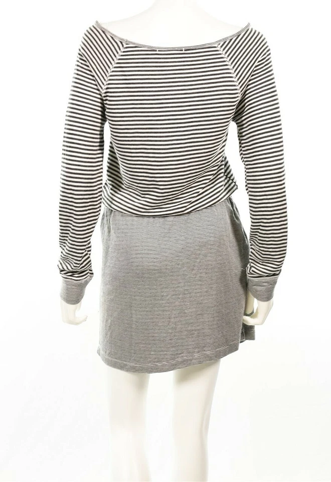 Tart Striped Womens Long Sleeve Casual Shift Dress Grey/White Size Medium - Image 3 of 3