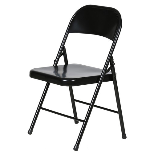 Silla plegable de metal de acero Plastic Development Group, negra (paquete de 4) (caja abierta) - Imagen 2 de 7
