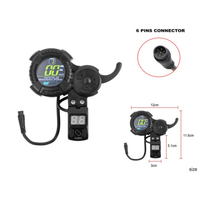 6 Pin Meter Display Throttle w/ NFC for VSETT 8 9 10+/ ZERO 8X 10X Z8PRO Scooter