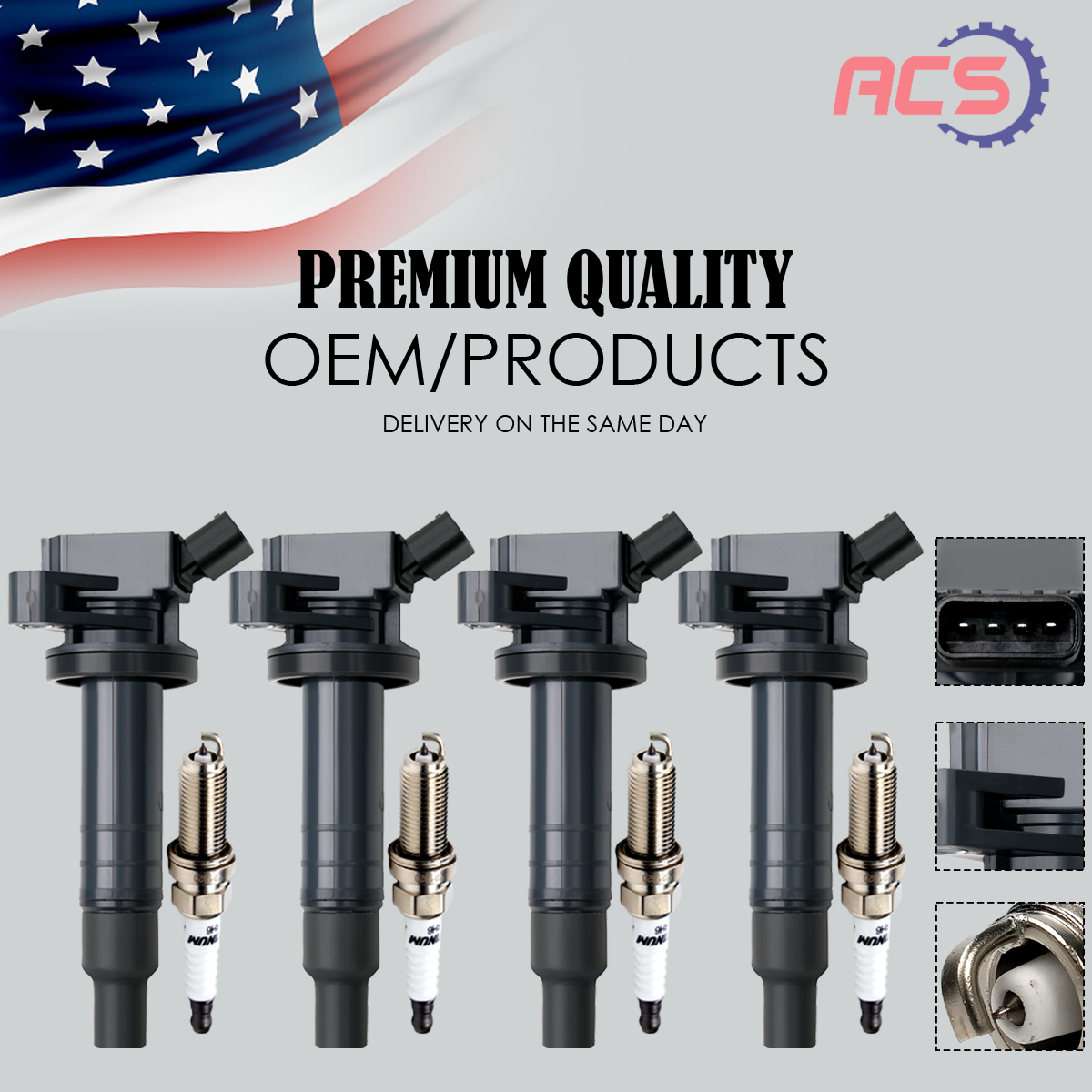 4X Bobina de encendido y 4X Bujía de iridio para Toyota Corolla Matrix 1.8L l4 UF247