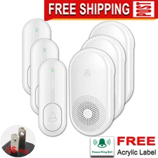 LIKEPAI 3 Buttons +3 Receivers , Wireless Doorbell for home, 55chimes, 1000 Feet