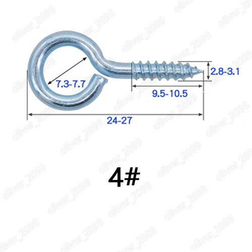 Galvanized Steel Eye Hooks Turned Eye Bolts Self Tapping Screws 1# 2# 3# 4#-14# - Picture 9 of 15
