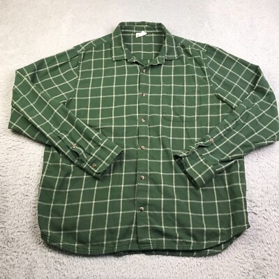 Pact Shirt Mens XL Green Plaid Organic Cotton Flannel Button Up Long Sleeve