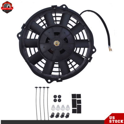 7'' Inch Slim Fan Push Pull Electric Radiator Cooling Mount Kit Universal Black