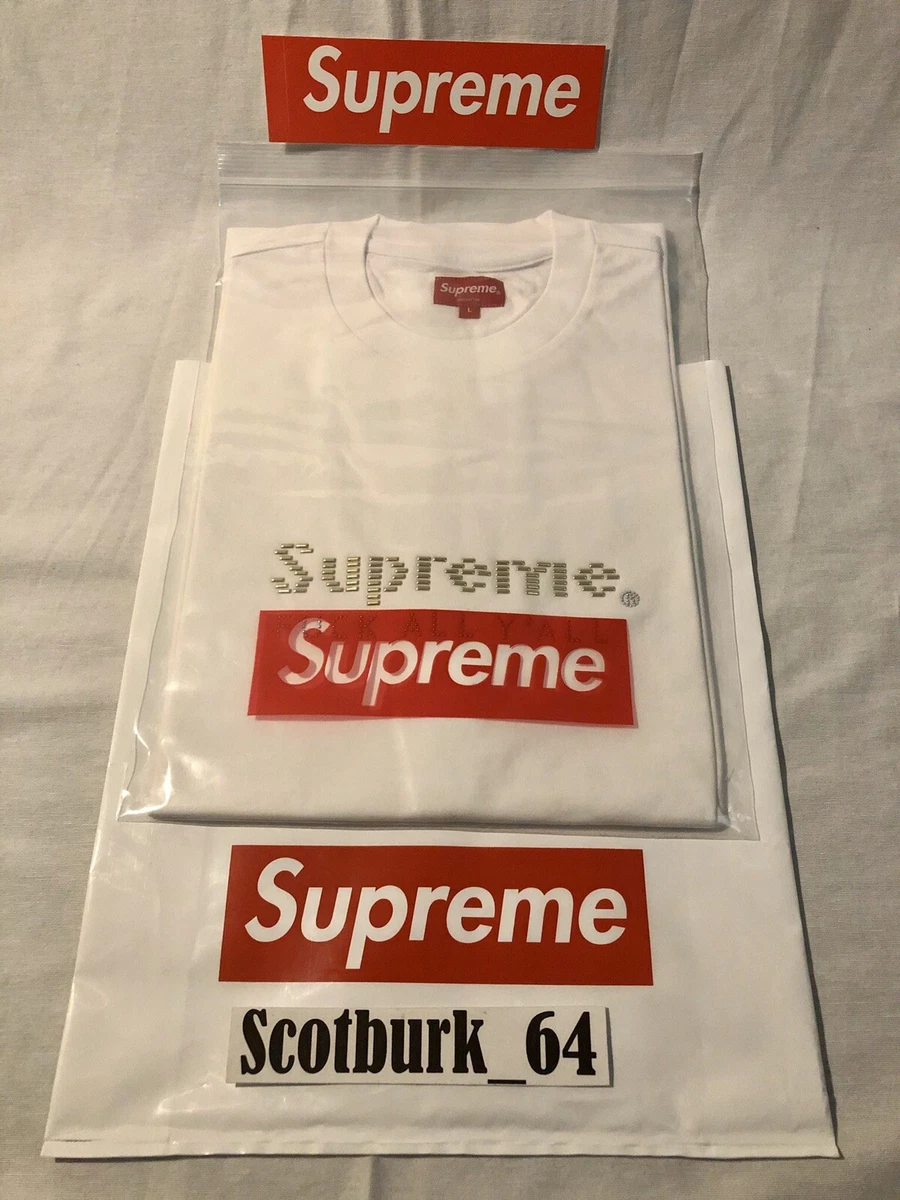 Supreme Gold Bars Tee White LARGE SS19 W/ Email & Screen Shot Deadstock In  Hand