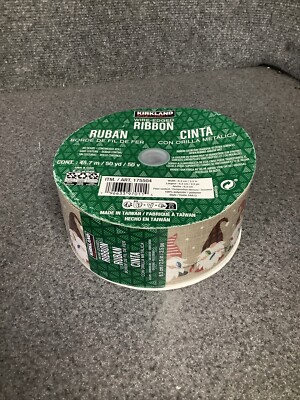 Kirkland Gnomes with Christmas Lights Wire Edged Ribbon 2.5'' x 50 yd  M23C