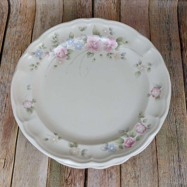 VTG Pfaltzgraff TEA ROSE Ivory Pink Flower Dinner Plate 10 3/8" USA 1 plate Flaw eBay