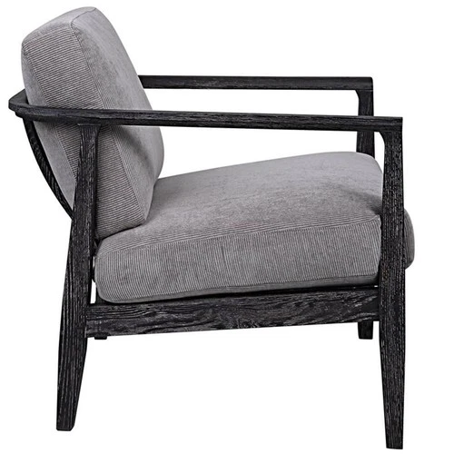Uttermost Brunei Solid Wood Accent Chair with A Curved Open Back Design in Gray - Picture 4 of 9