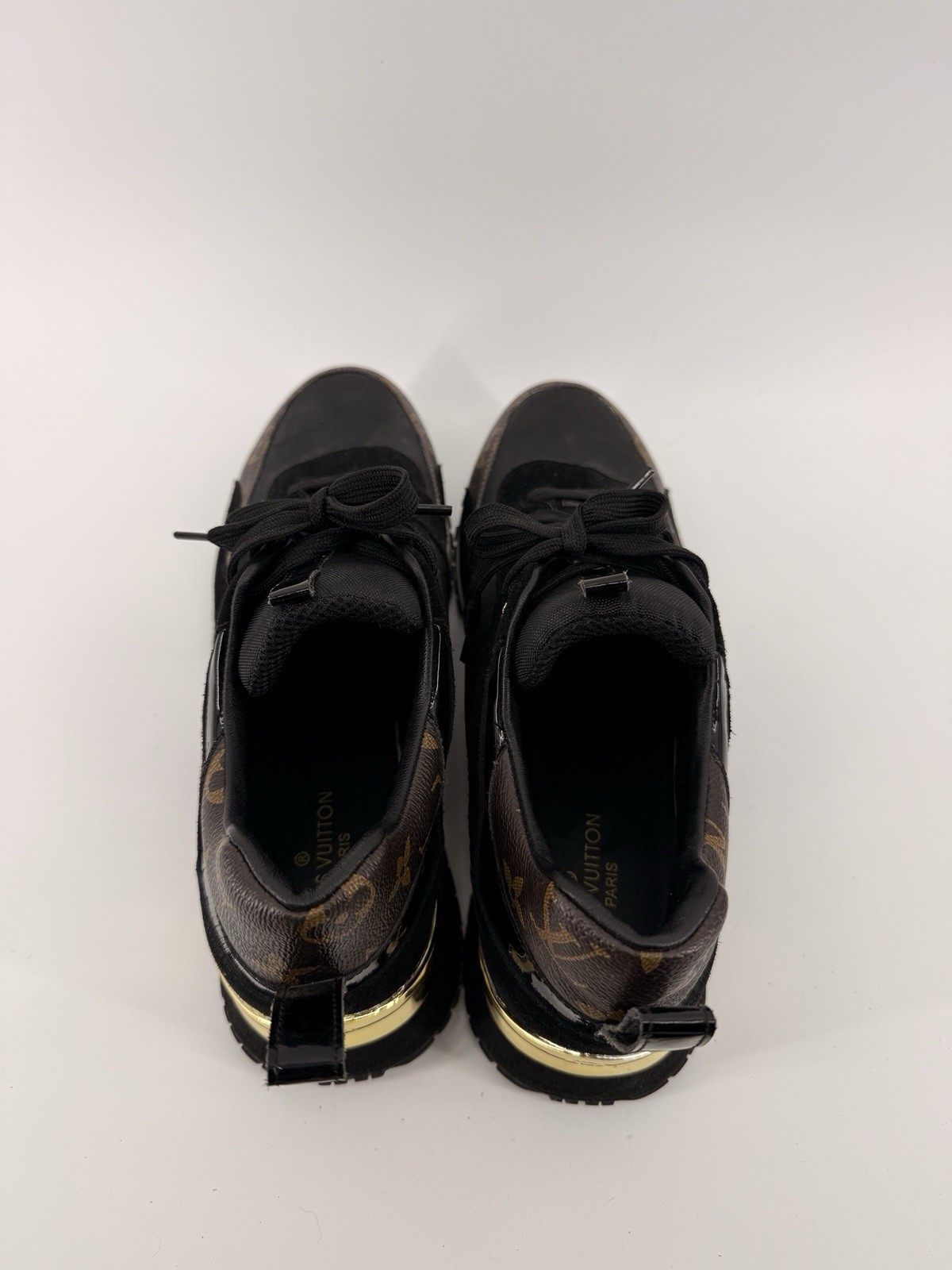 Louis Vuitton Run Away Sneakers Black/Brown Mesh, Monogram Canvas, Size 46 Men image 7
