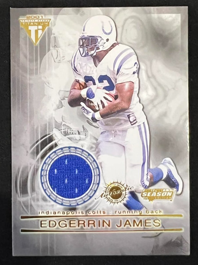 EDGERRIN JAMES 2001 Pacific Titanium Private Stock Postseason #48 Game Jersey